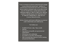 Human Trafficking Signs