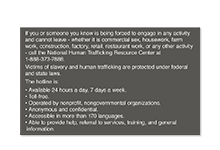 Human Trafficking Signs