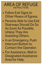 Area of Refuge Instructions Sign