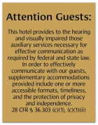 Attention Guests Sign: Hearing & Visually Impaired