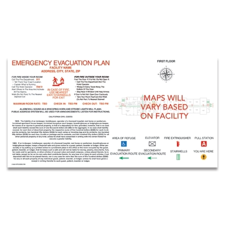 CA Stair/Elevator/Entrance Evac Map - Landscape - Acrylic