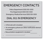 Connecticut Emergency Contacts Pool Sign
