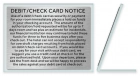 Debit / Check Card Plaque