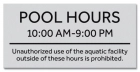 Delaware Pool Hours Sign
