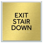 "Exit Stair Down" Egress Sign - CA Compliant