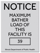 Illinois Maximum Bather Load Pool & Spa Sign