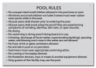 Maine Pool Rules Sign