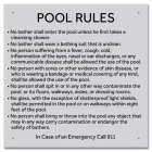 Massachusetts Pool Rules Sign