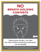 New York City No Breath-Holding Contests Sign