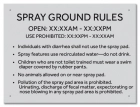 New York City Spray Ground Rules Sign