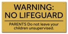 Oregon No Wading Pool Lifeguard Sign