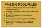 Oregon Wading Pool Rules Sign