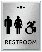 Restroom Sign w/Unisex & Dynamic ISA Symbols