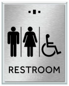 Restroom Sign w/Unisex & ISA Symbols
