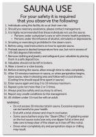 Sauna Use Sign