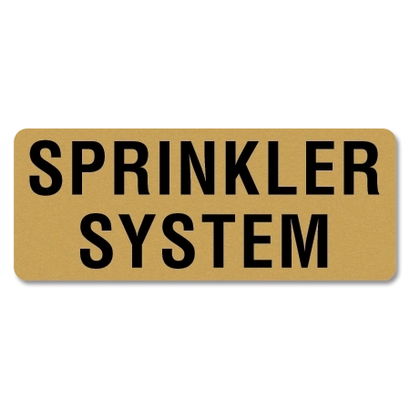 Sprinkler System Label