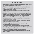 State Pool Sign - Pool Rules - West Virginia Compliant
