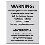 Texas Bilingual Human Trafficking Notice - Acrylic