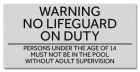 Texas No Lifeguard Pool Sign