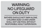 Utah No Lifeguard Pool Sign