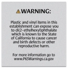 Warning Sign: Plastic and Vinyl