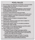 Washington Pool Rules Sign