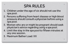 Washington Spa Rules Sign