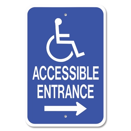 Accessible Entrance - with Right Arrow & ISA