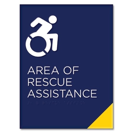 Area of Rescue Assistance Sign - NYC Compliant