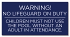 Baldwin County, Alabama No Lifeguard Warning Sign