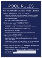 British Columbia Pool Rules Sign