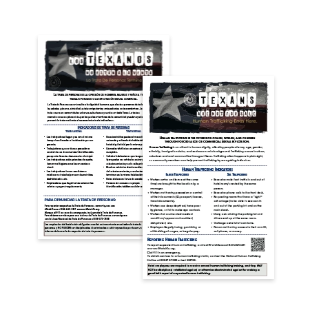 English and Spanish Human Trafficking Signs - TX Compliant - Set of 2