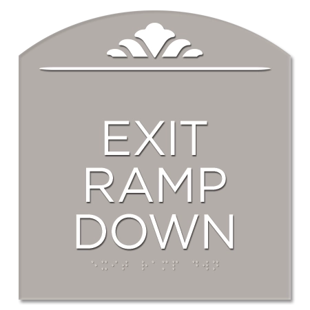 "Exit Ramp Down" Egress Sign - CA Compliant