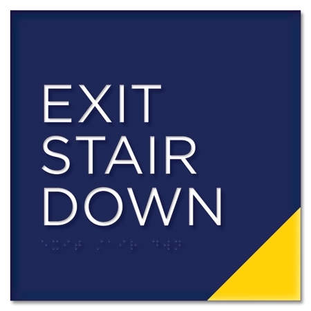 Exit Stair Down Egress Sign - CA Compliant