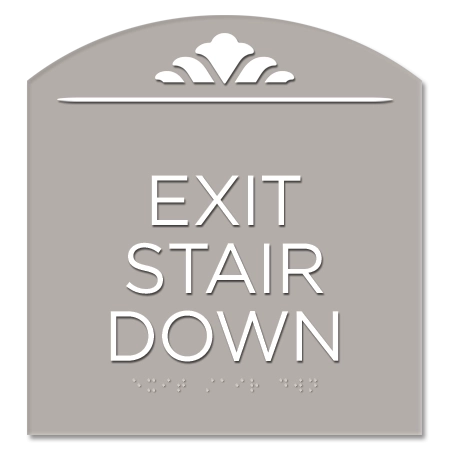 "Exit Stair Down" Egress Sign - CA Compliant