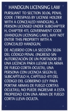 Handgun Licensing Law Sign (30.06) - Concealed