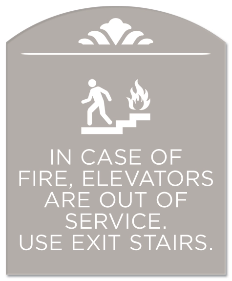In Case of Fire, Elevators Are Out of Service... w/No Braille