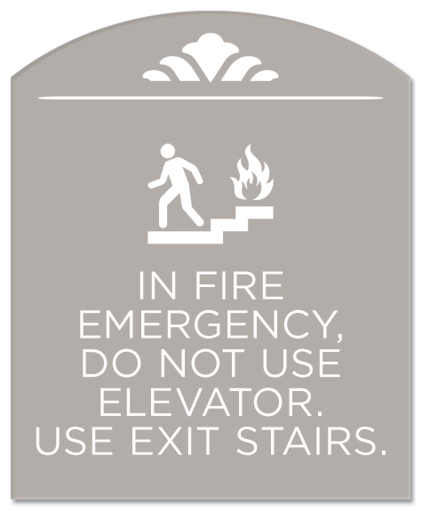 In Fire Emergency, Do Not Use Elevator... w/No Braille