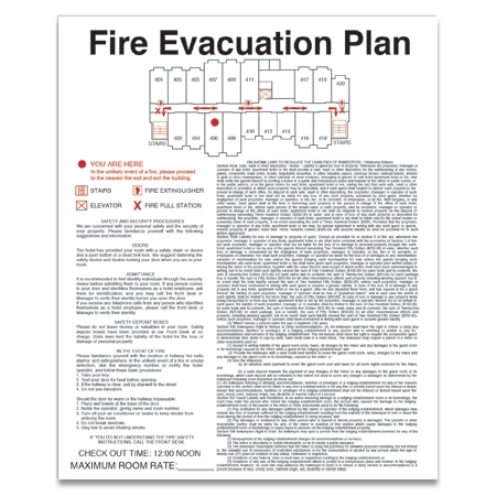 In Room Evacuation Plans w/Room Rates