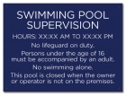 New Jersey Swimming Pool Supervision Sign