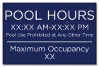 New York Pool Hours and Max Occupancy Sign