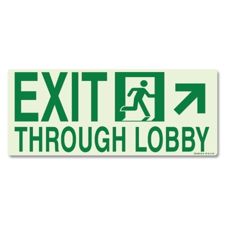 Photoluminescent Emergency Exit Lobby Sign (Right)