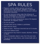 Prince Williams & Virginia Beach Spa Rules Sign