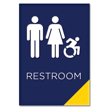 Restroom Sign w/Unisex & Dynamic ISA Symbols