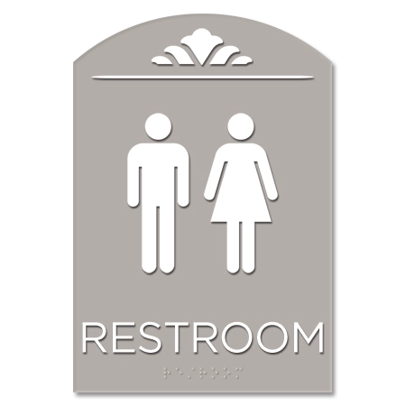 Restroom Sign w/Unisex Symbols