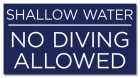Shallow Water No Diving Sign - Arizona and South Carolina
