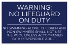 South Dakota No Lifeguard Pool Sign