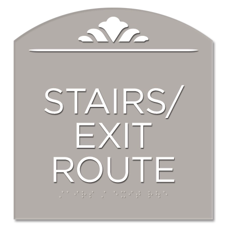 "Stairs/Exit Route" Egress Sign - CA Compliant