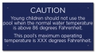 State Pool Sign - Caution Pool Temperature - Michigan Compliant