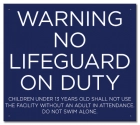 State Pool Sign - Warning No Lifeguard On Duty - Idaho Compliant